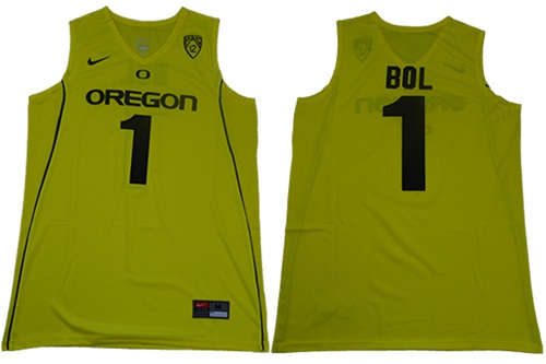 Ducks #1 Bol Bol Yellow Limited Stitched College Jersey