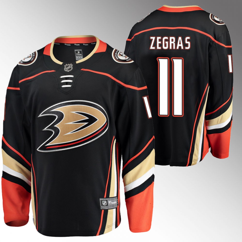 Ducks #11 Trevor Zegras Black Home Jersey