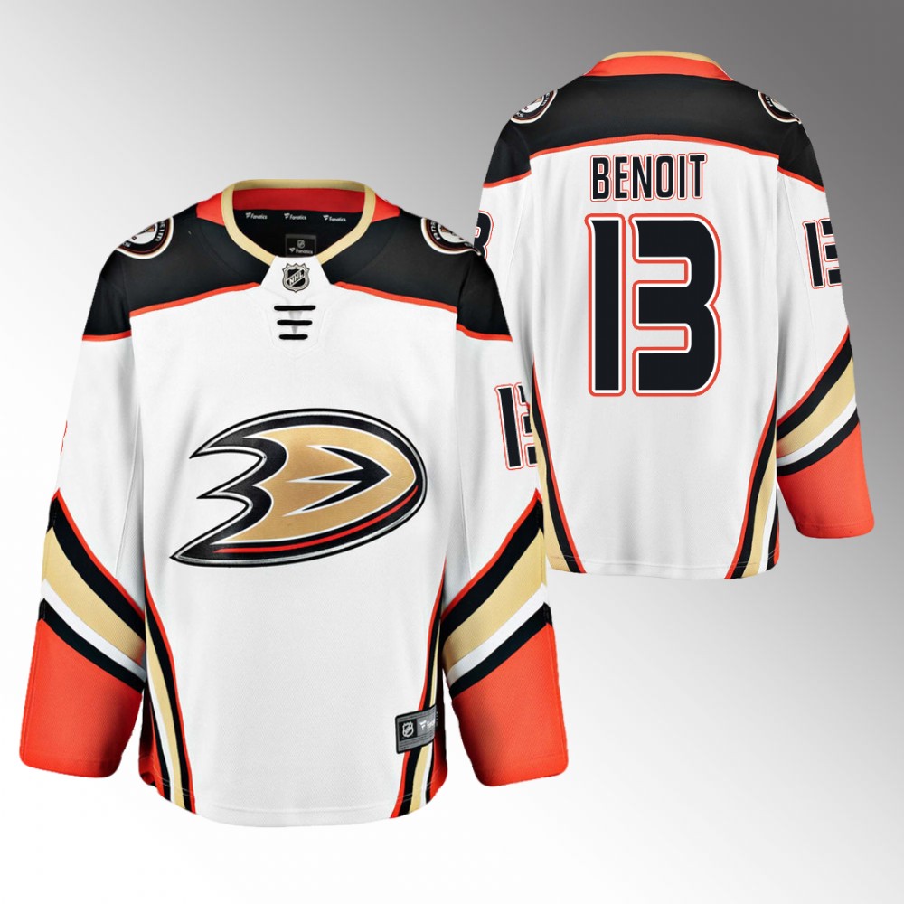 Ducks #13 Simon Benoit White Away Jersey