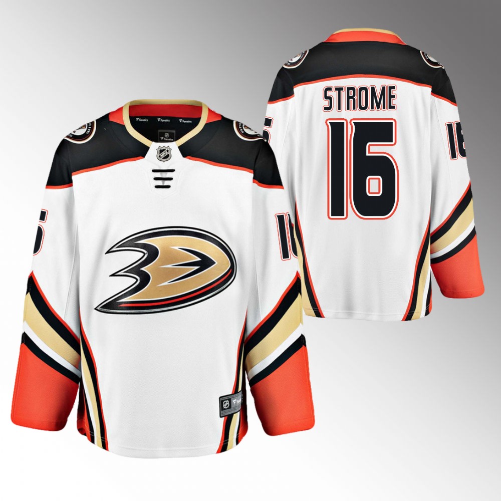 Ducks #16 Ryan Strome White Away Jersey