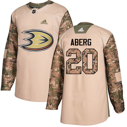 Ducks #20 Pontus Aberg Camo Authentic 2017 Veterans Day Stitched Hockey Jersey