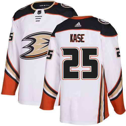 Ducks #25 Ondrej Kase White Road Authentic Stitched Hockey Jersey