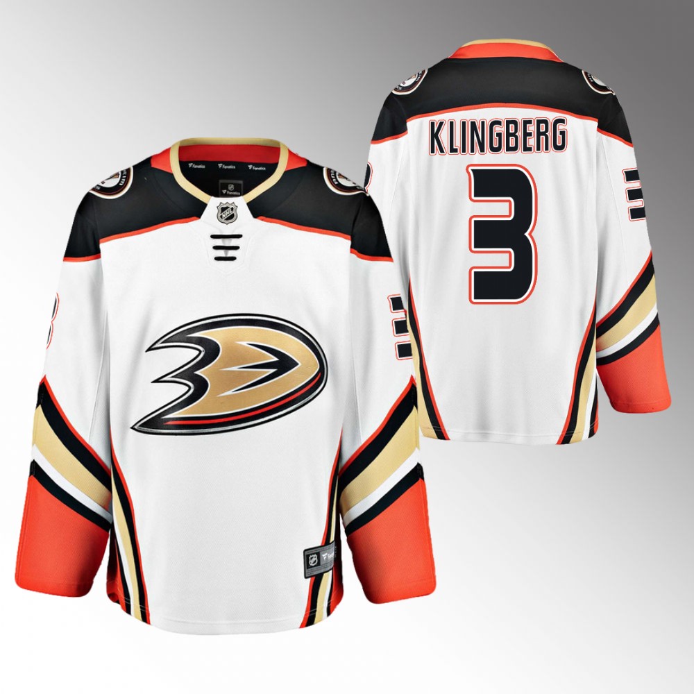 Ducks #3 John Klingberg White Away Jersey