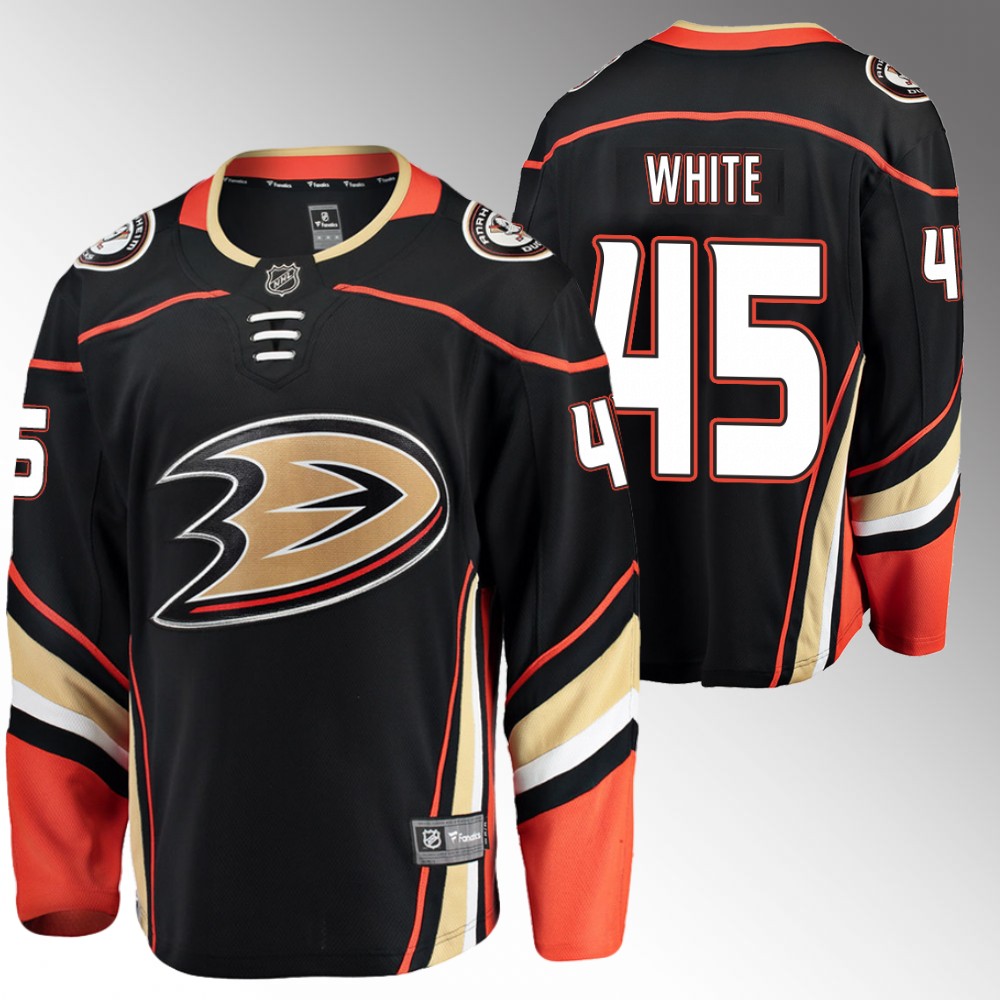 Ducks #45 Colton White Black Home Jersey