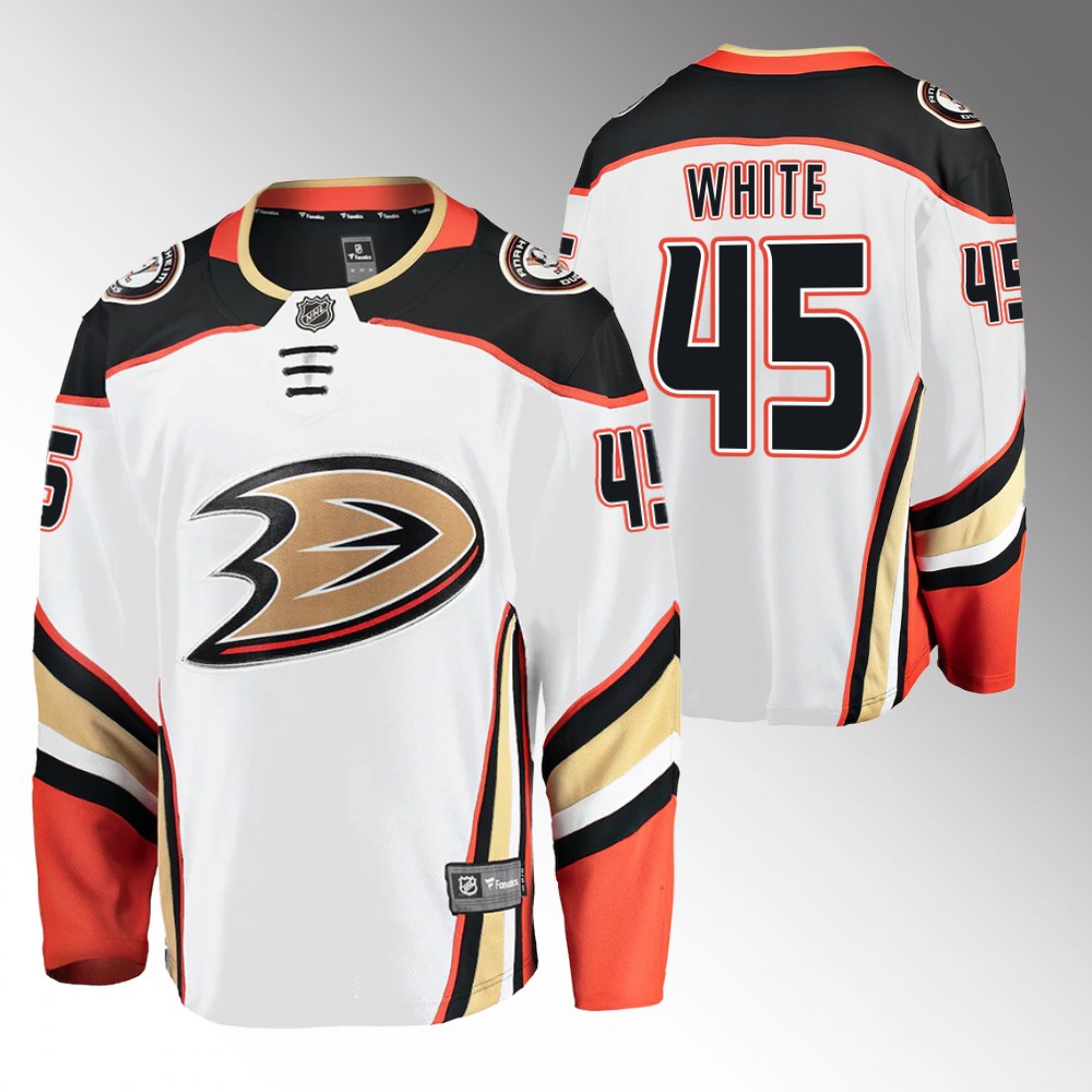 Ducks #45 Colton White White Away Jersey