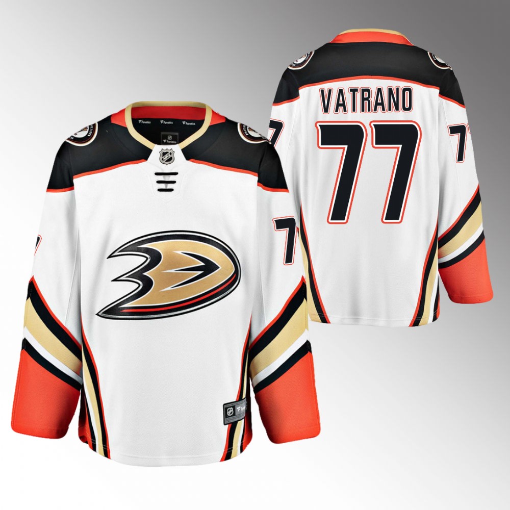 Ducks #77 Frank Vatrano White Away Jersey