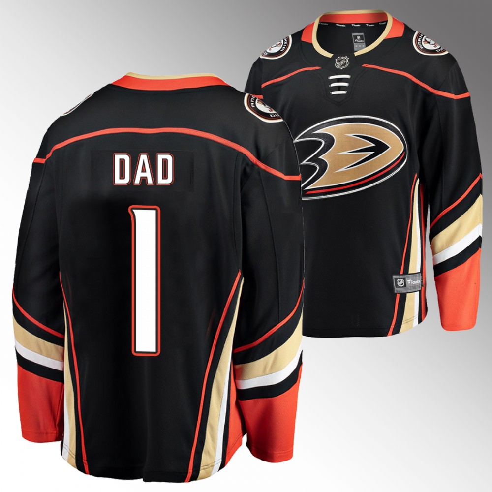 Ducks 2022 Fathers Day Gift Black Jersey NO.1 Dad