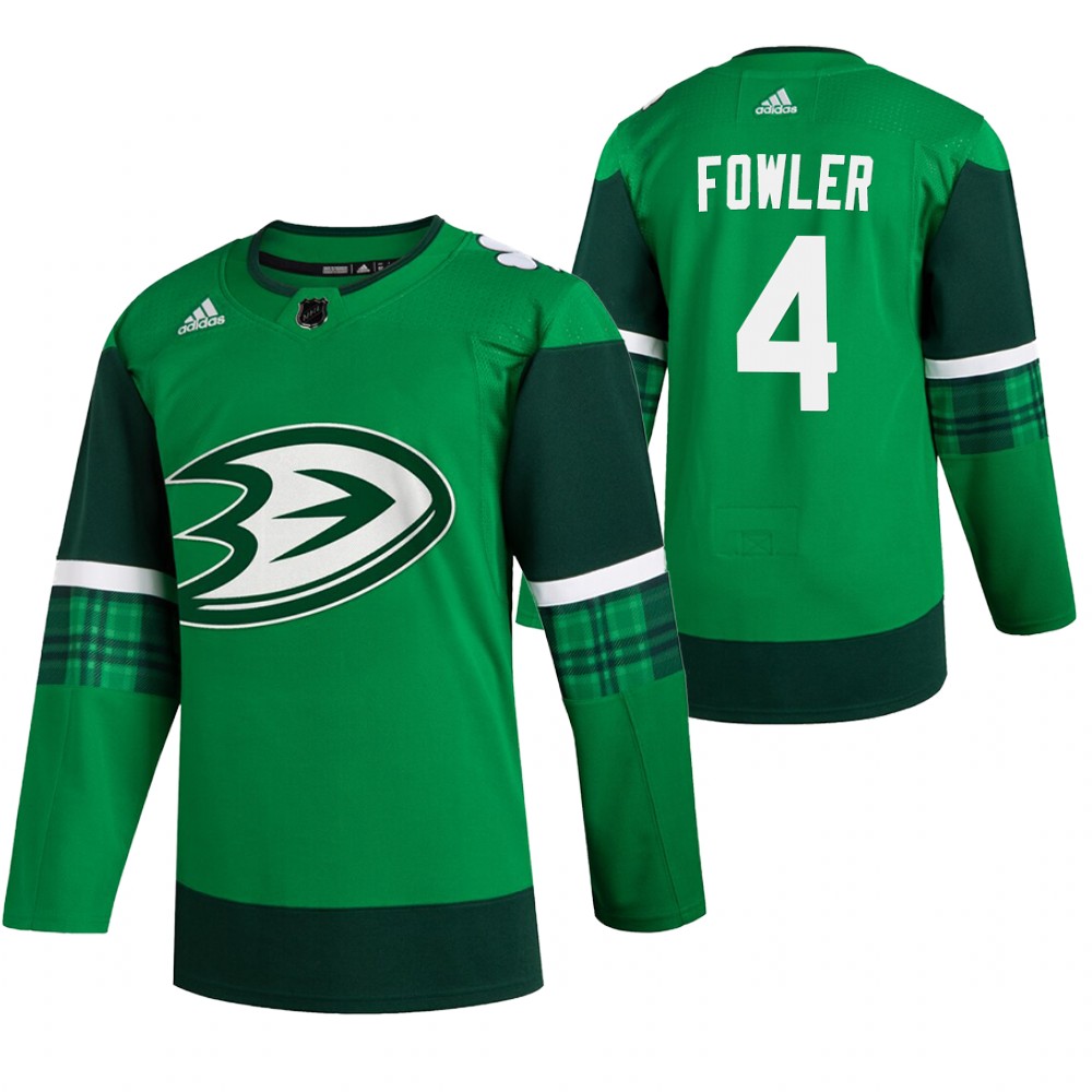 Ducks Cam Fowler 2020 St. Patrick's Day Green #4 Jersey Authentic Player