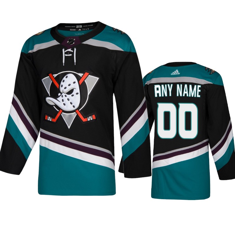Ducks Custom Black 25th Anniversary Alternate Jersey
