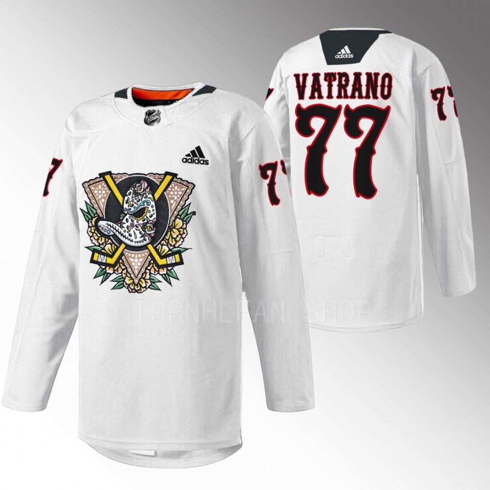 Ducks Frank Vatrano 2022 Dia de Muertos Night White Warmup Jersey