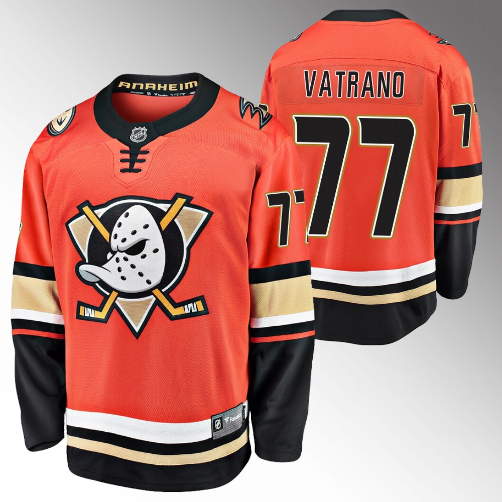 Ducks Frank Vatrano Jersey Home Orange Breakaway Player Men