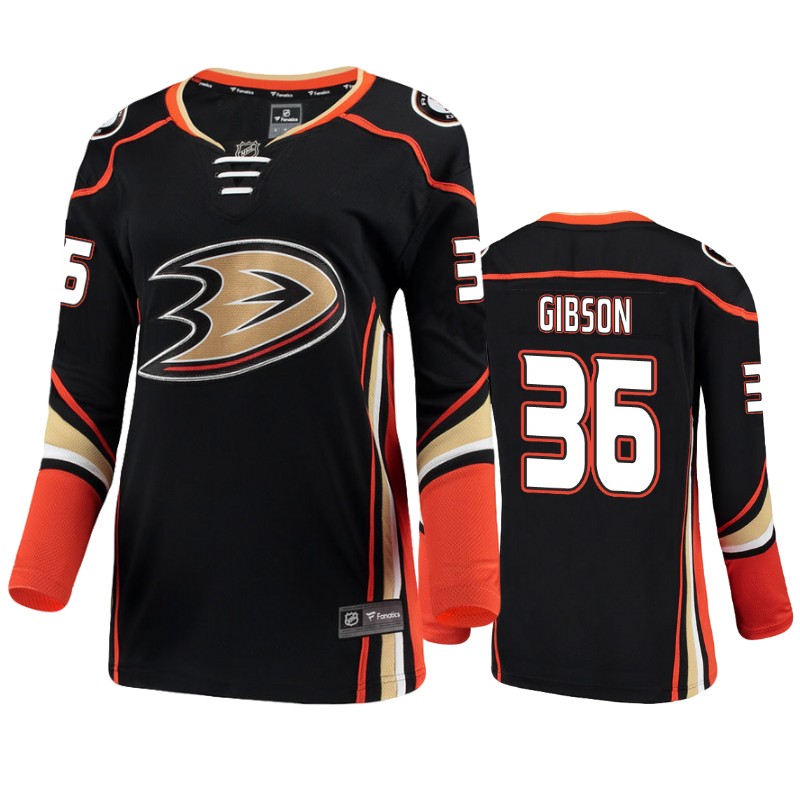 Ducks John Gibson Black Breakaway Player Home Jersey
