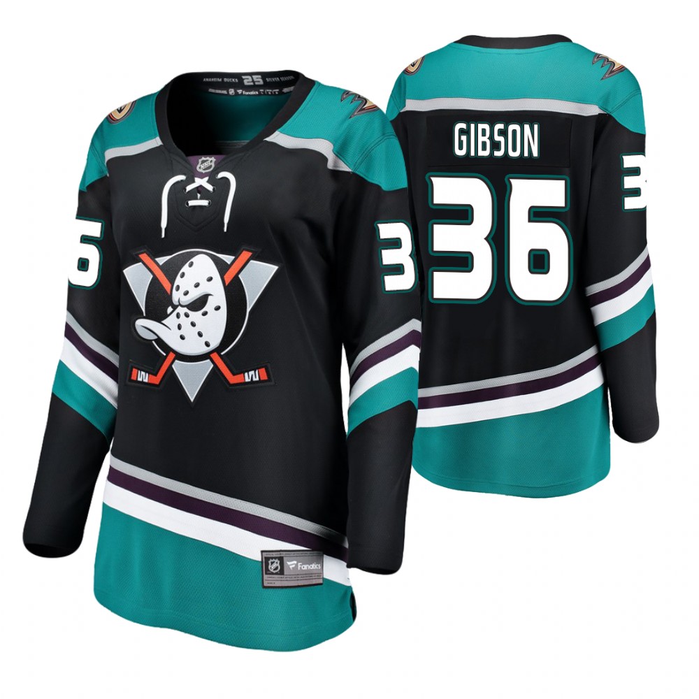 Ducks John Gibson Women's Breakaway Player Fanatics Branded Alternate Jersey