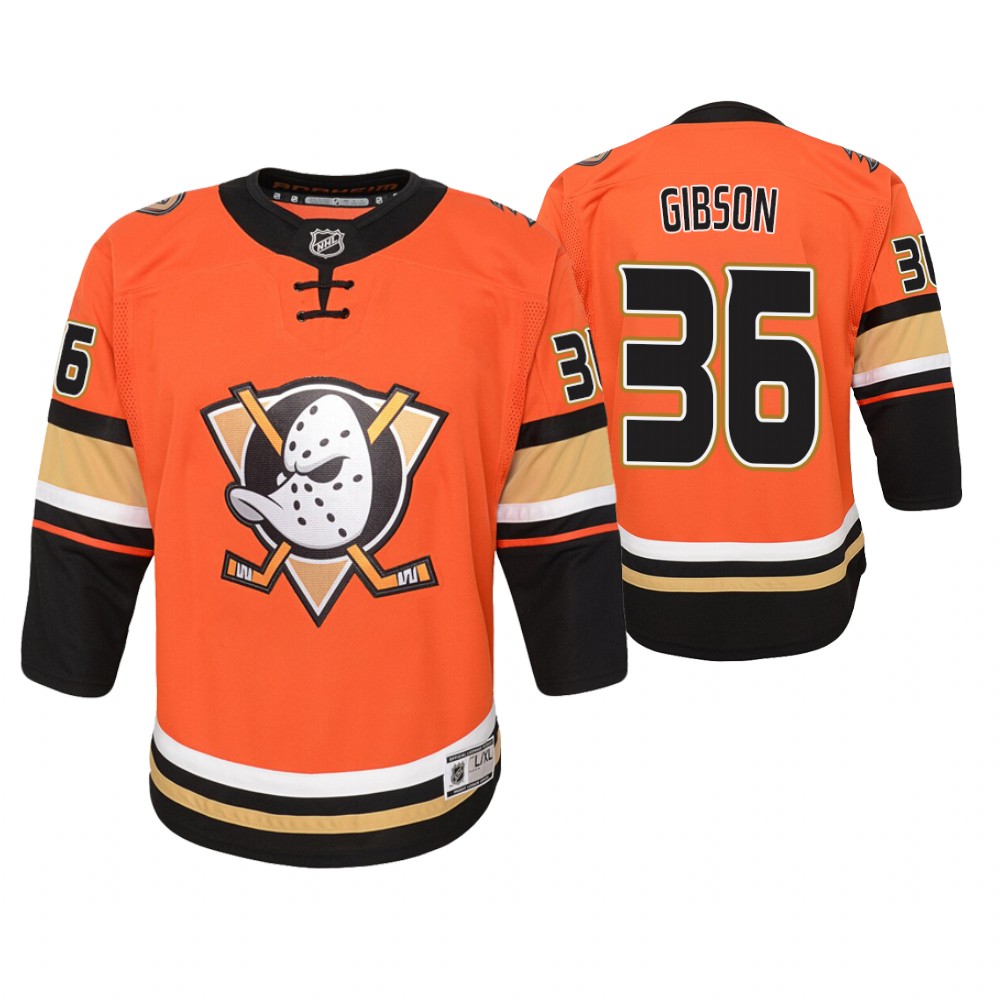 Ducks John Gibson Youth Premier 2019-20 Alternate Jersey