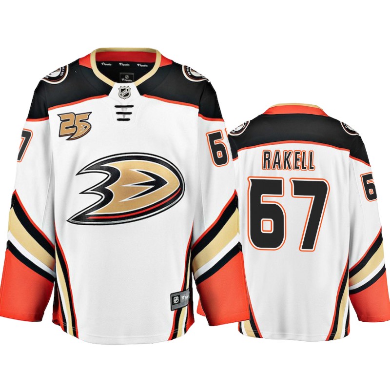 Ducks Rickard Rakell White Away 25th Anniversary Jersey