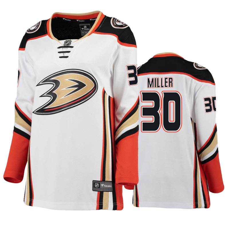 Ducks Ryan Miller White Breakaway 2018 Fanatics Branded Jersey