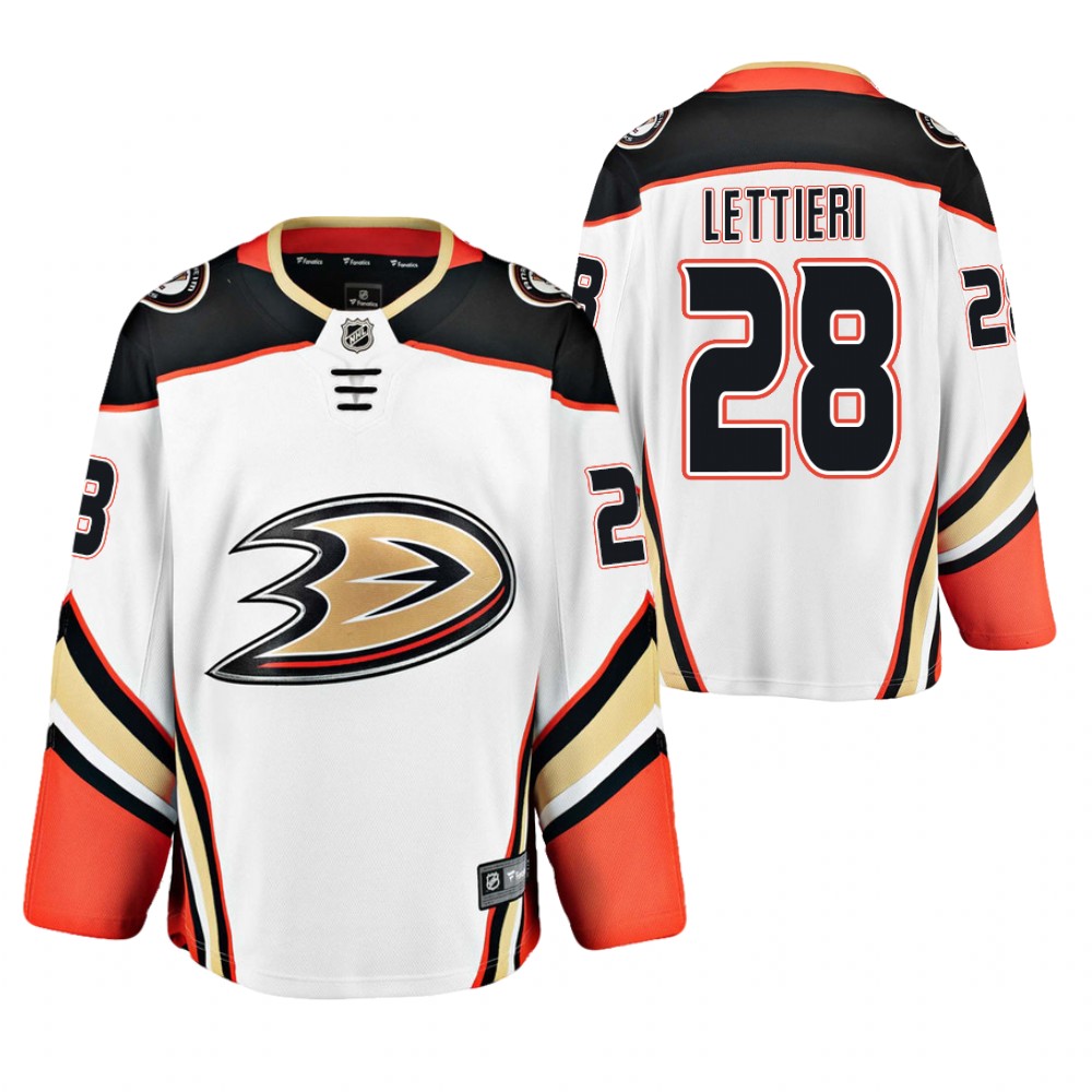 Ducks Vinni Lettieri Jersey Away White Player Men