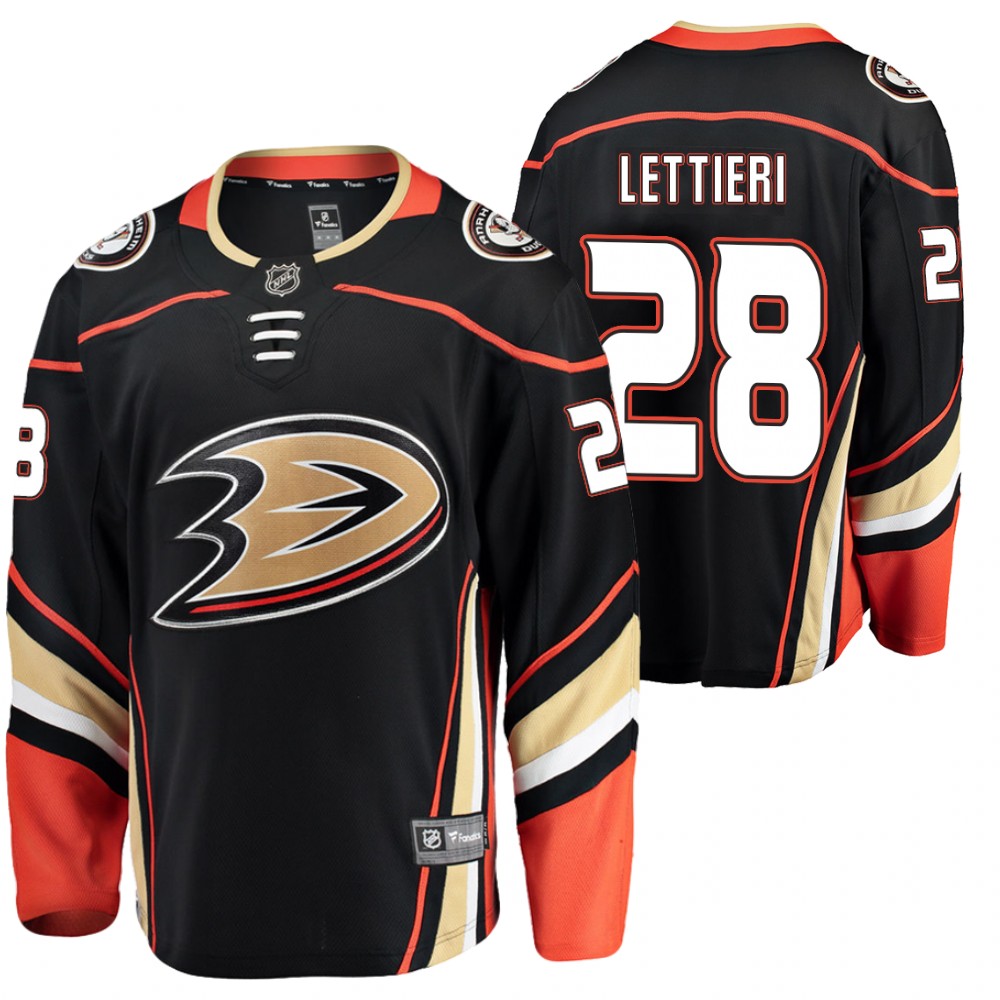 Ducks Vinni Lettieri Jersey Home Black Player Men
