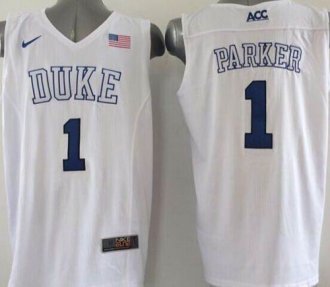 Duke Blue Devils #1 Jabari Parker White Basketball Elite Stitched NCAA Jersey