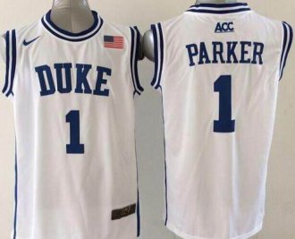 Duke Blue Devils #1 Jabari Parker White Basketball New Stitched NCAA Jersey