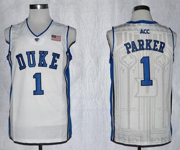 Duke Blue Devils #1 Jabari Parker White Basketball Stitched NCAA Jersey