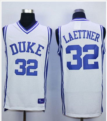 Duke Blue Devils #32 Christian Laettner White Basketball Stitched NCAA Jersey