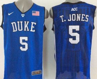 Duke Blue Devils #5 Tyus Jones Royal Blue Basketball New Stitched NCAA Jersey