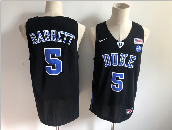Duke Blue Devils 5 RJ Barrett Black Nike College Basketball Jersey