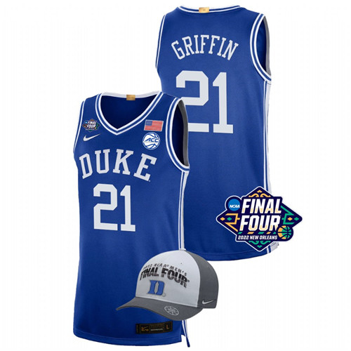 Duke Blue Devils AJ Griffin 2022 March Madness Final Four Royal Basketball Jersey Men