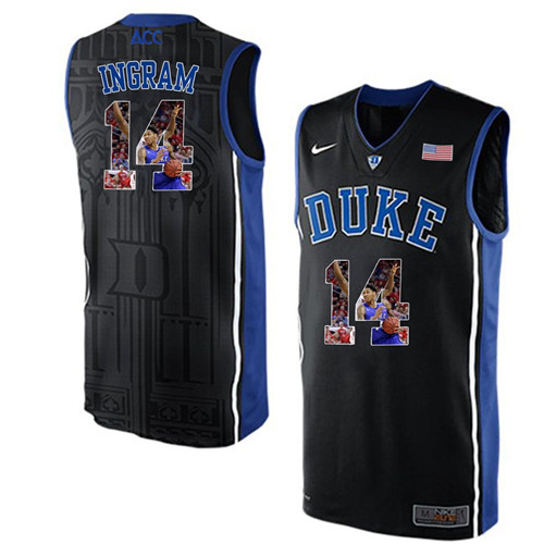 Duke Blue Devils Black Brandon Ingram NCAA College Basketball Player Portrait Fashion Jersey