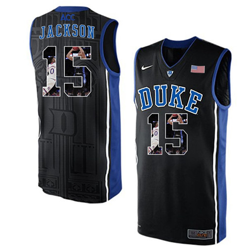 Duke Blue Devils Black Frank Jackson NCAA College Basketball Player Portrait Fashion Jersey