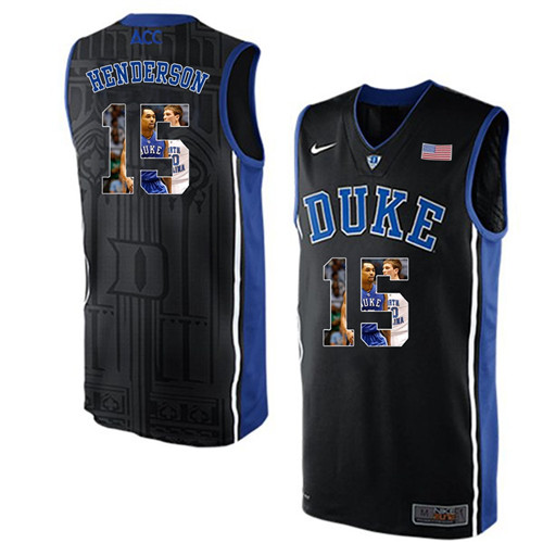 Duke Blue Devils Black Gerald Henderson NCAA College Basketball Player Portrait Fashion Jersey