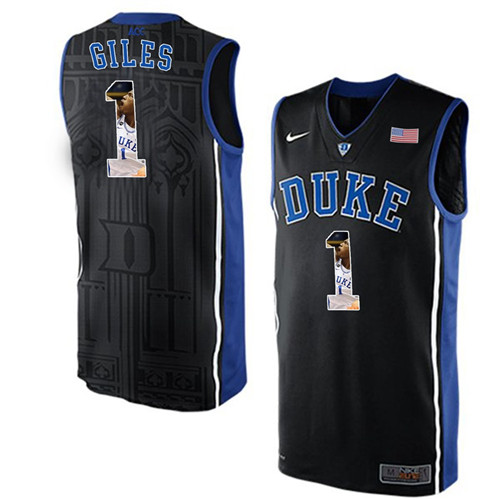 Duke Blue Devils Black Harry Giles NCAA College Basketball Player Portrait Fashion Jersey