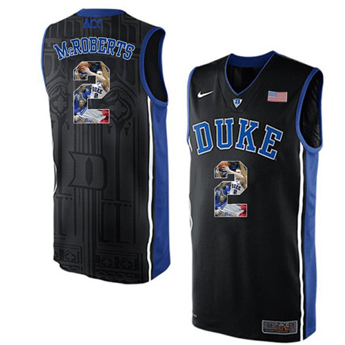 Duke Blue Devils Black Josh McRoberts NCAA College Basketball Player Portrait Fashion Jersey