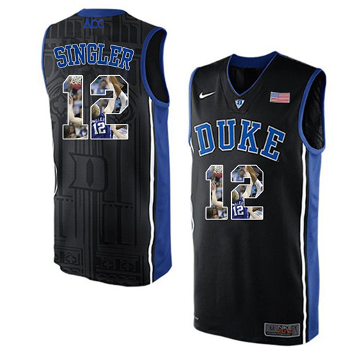 Duke Blue Devils Black Kyle Singler NCAA College Basketball Player Portrait Fashion Jersey