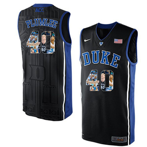 Duke Blue Devils Black Marshall Plumlee NCAA College Basketball Player Portrait Fashion Jersey