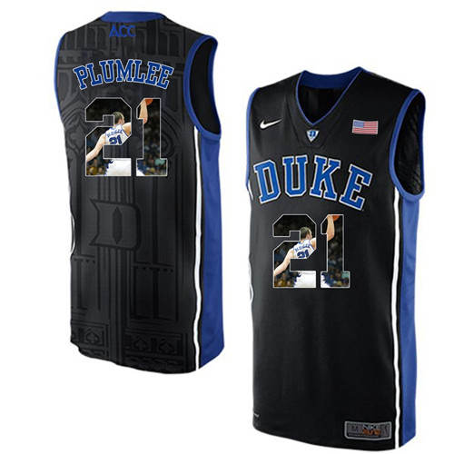 Duke Blue Devils Black Miles Plumlee NCAA College Basketball Player Portrait Fashion Jersey
