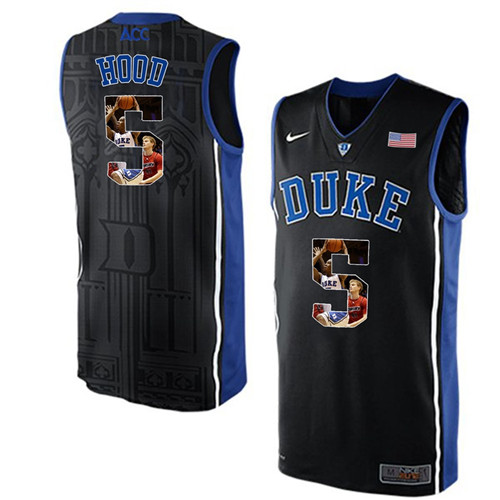 Duke Blue Devils Black Rodney Hood NCAA College Basketball Player Portrait Fashion Jersey