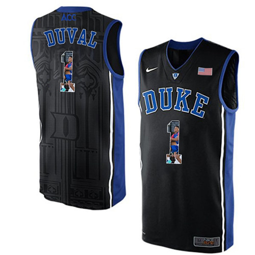 Duke Blue Devils Black Trevon Duval NCAA College Basketball Player Portrait Fashion Jersey