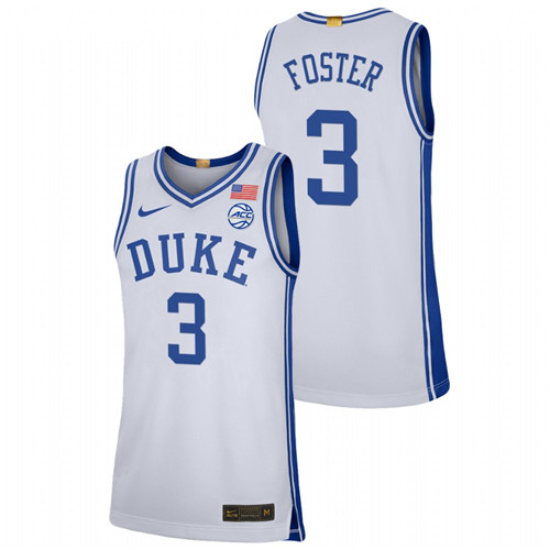 Duke Blue Devils Caleb Foster College Basketball White 2023 Classc Jersey Men