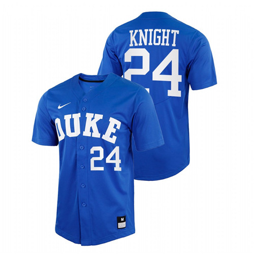Duke Blue Devils Chad Knight Men Royal College Baseball Replica Jersey