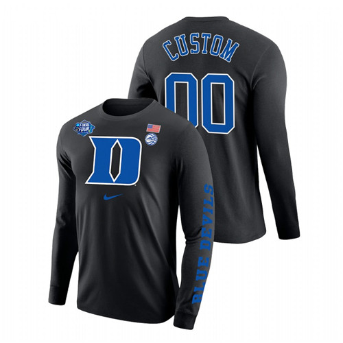 Duke Blue Devils Custom 2022 March Madness Final Four Long Sleeve Black T-Shirt Men
