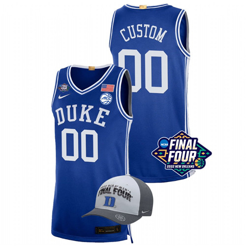 Duke Blue Devils Custom 2022 March Madness Final Four Royal Basketball Jersey Men