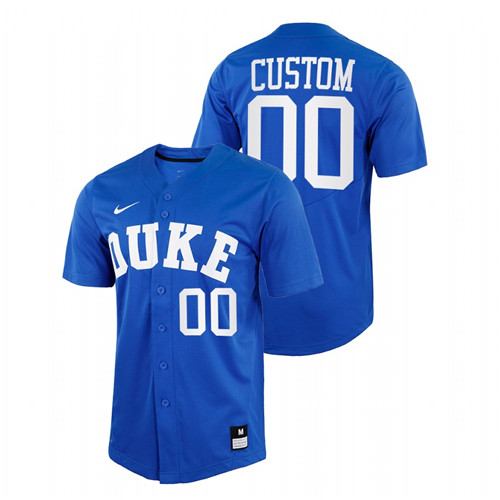 Duke Blue Devils Custom Men Royal College Baseball Replica Jersey