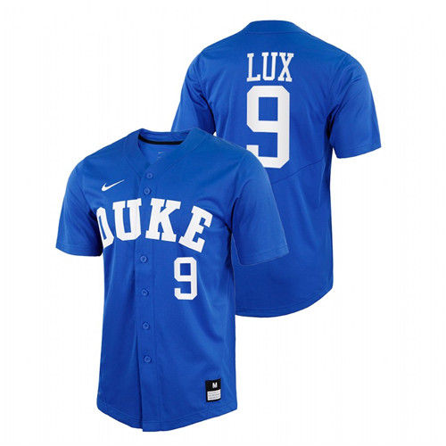 Duke Blue Devils Damon Lux Men Royal College Baseball Replica Jersey