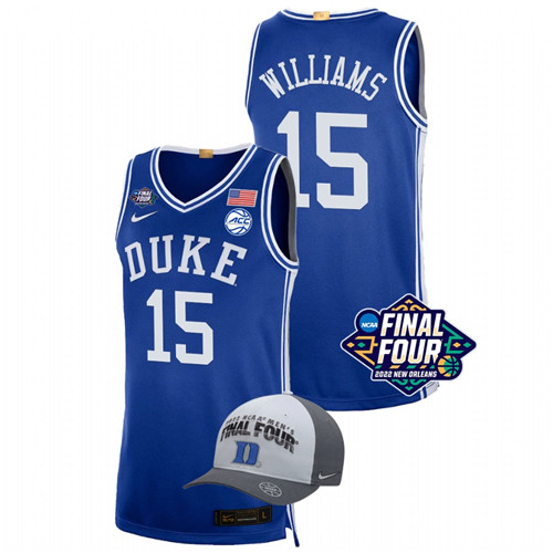 Duke Blue Devils Mark Williams 2022 March Madness Final Four Royal Basketball Jersey Men