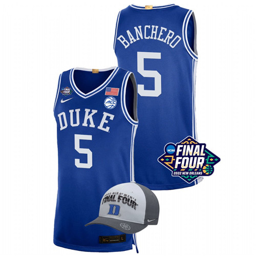 Duke Blue Devils Paolo Banchero 2022 March Madness Final Four Royal Basketball Jersey Men