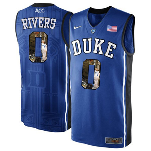 Duke Blue Devils Royal Blue Austin Rivers NCAA College Basketball Player Portrait Fashion Jersey