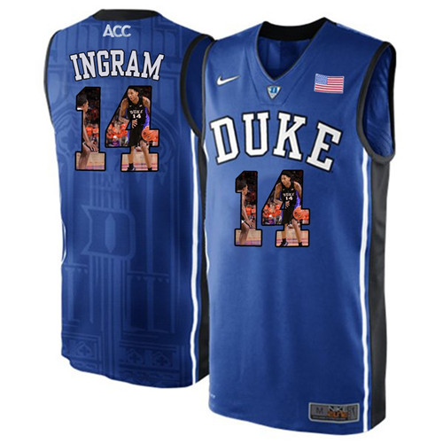 Duke Blue Devils Royal Blue Brandon Ingram NCAA College Basketball Player Portrait Fashion Jersey
