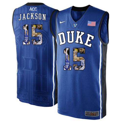 Duke Blue Devils Royal Blue Frank Jackson NCAA College Basketball Player Portrait Fashion Jersey